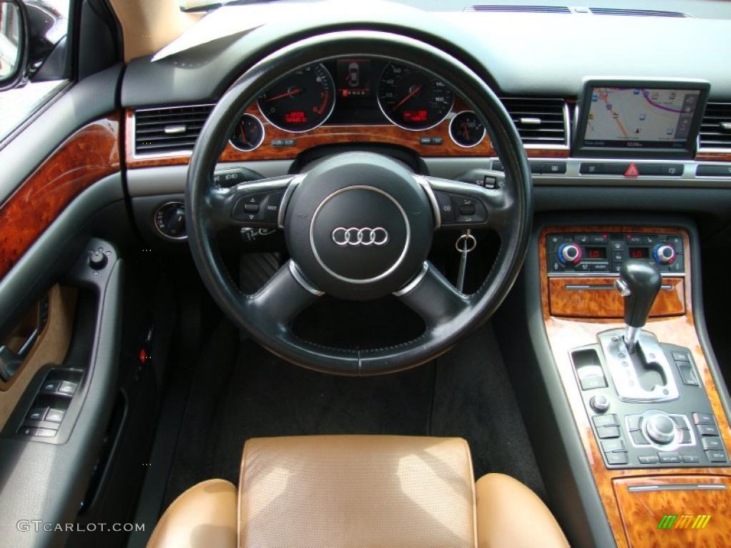 2005 A8 L 4.2 quattro - Brilliant Black / Black/Amaretto photo #35