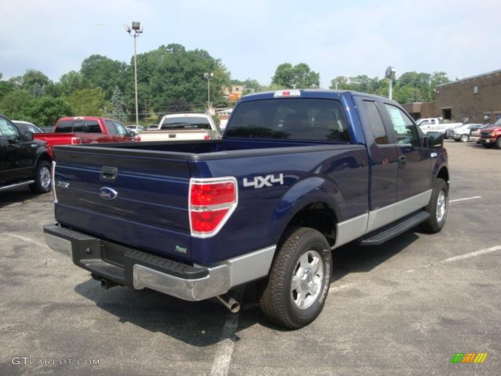 2010 F150 XLT SuperCab 4x4 - Dark Blue Pearl Metallic / Medium Stone photo #3