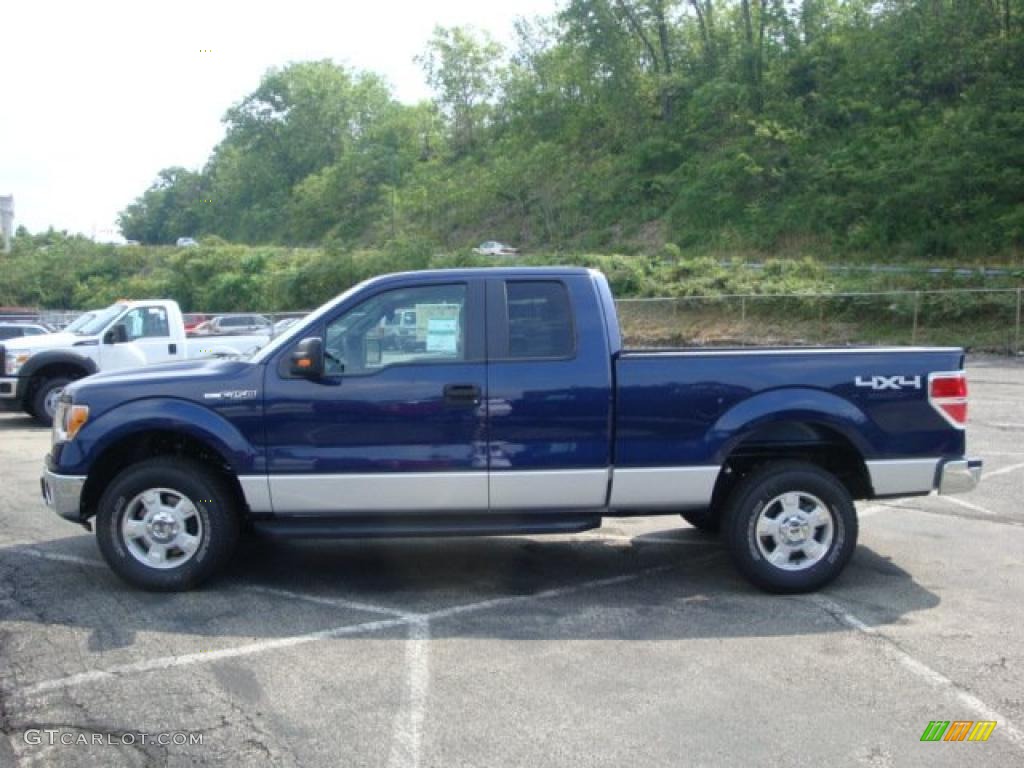 2010 F150 XLT SuperCab 4x4 - Dark Blue Pearl Metallic / Medium Stone photo #6