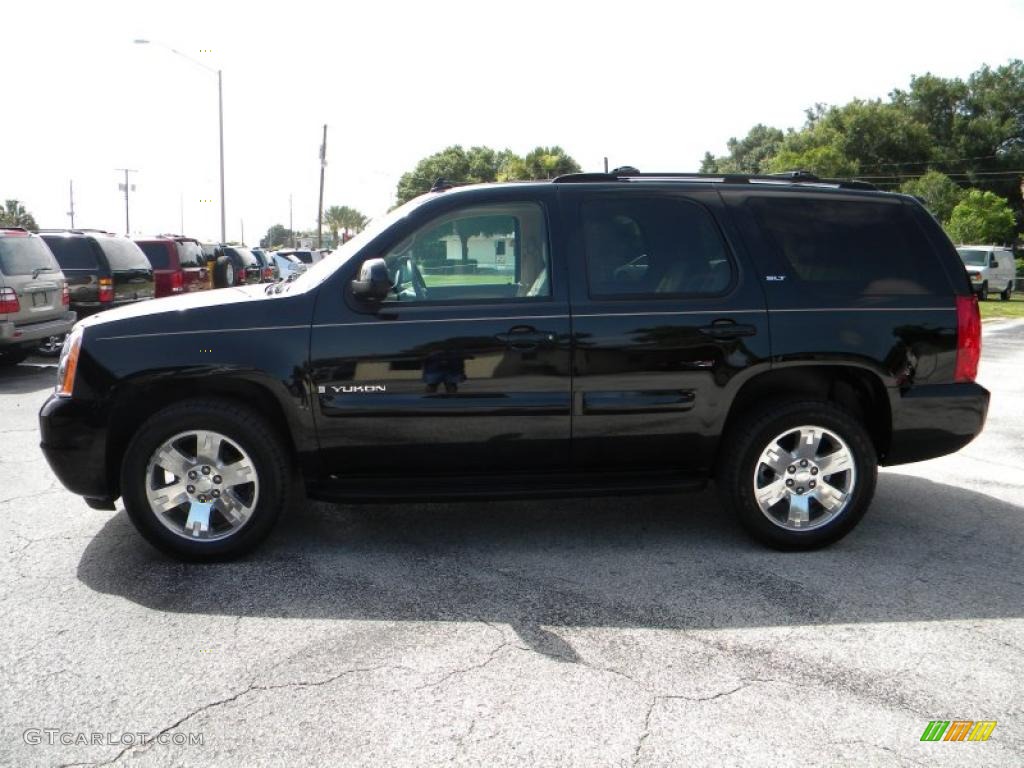 2007 Yukon SLT - Onyx Black / Light Tan photo #4