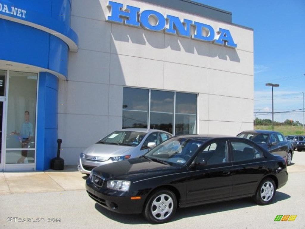 2003 Elantra GLS Sedan - Black Obsidian / Dark Gray photo #1