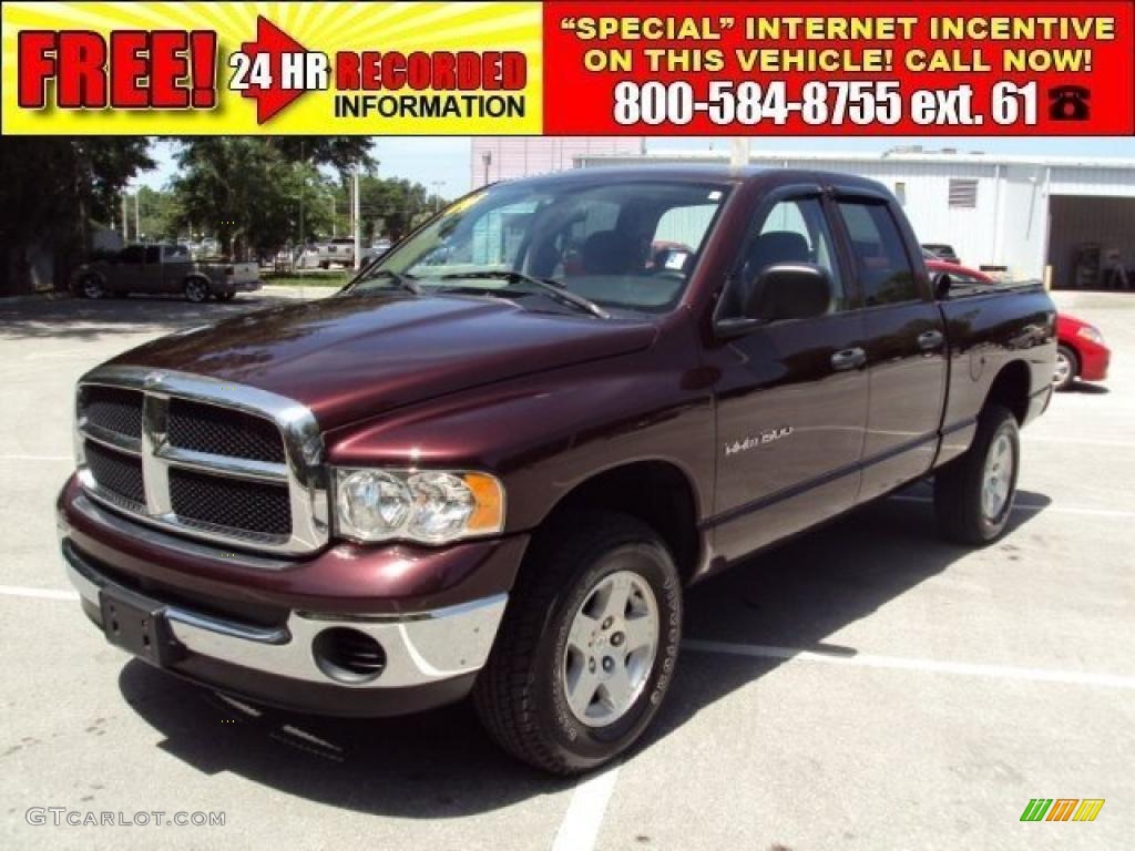 2004 Ram 1500 SLT Quad Cab 4x4 - Deep Molten Red Pearl / Dark Slate Gray photo #1