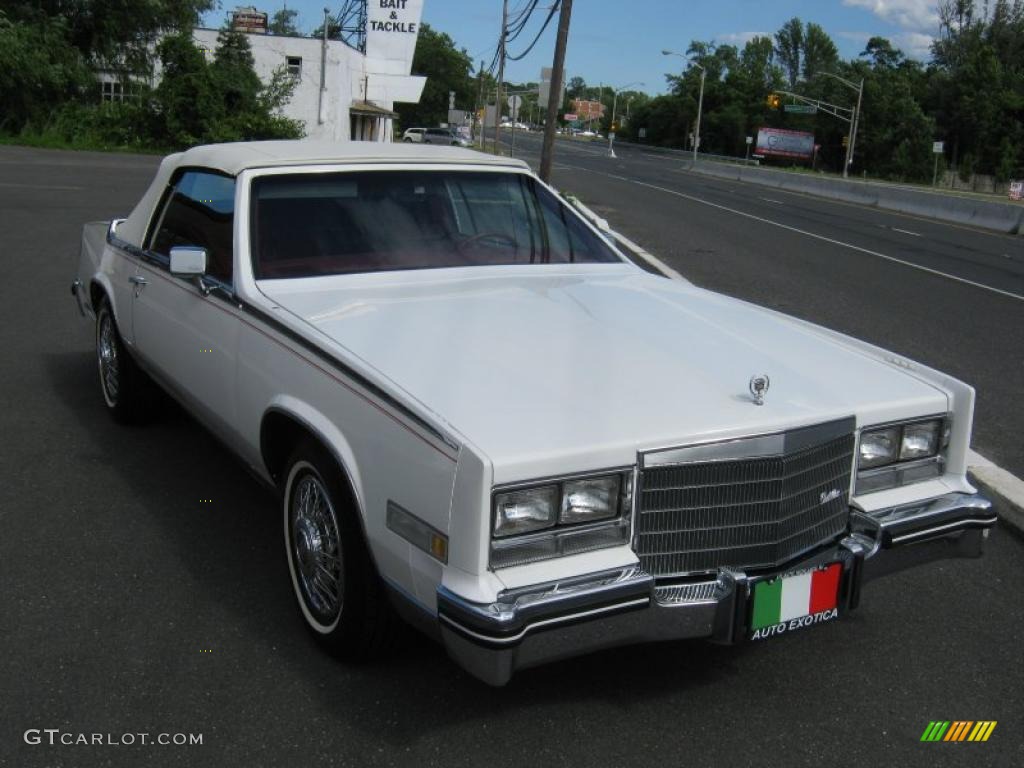 1985 Eldorado Biarritz Convertible - White / Carmine Red photo #4