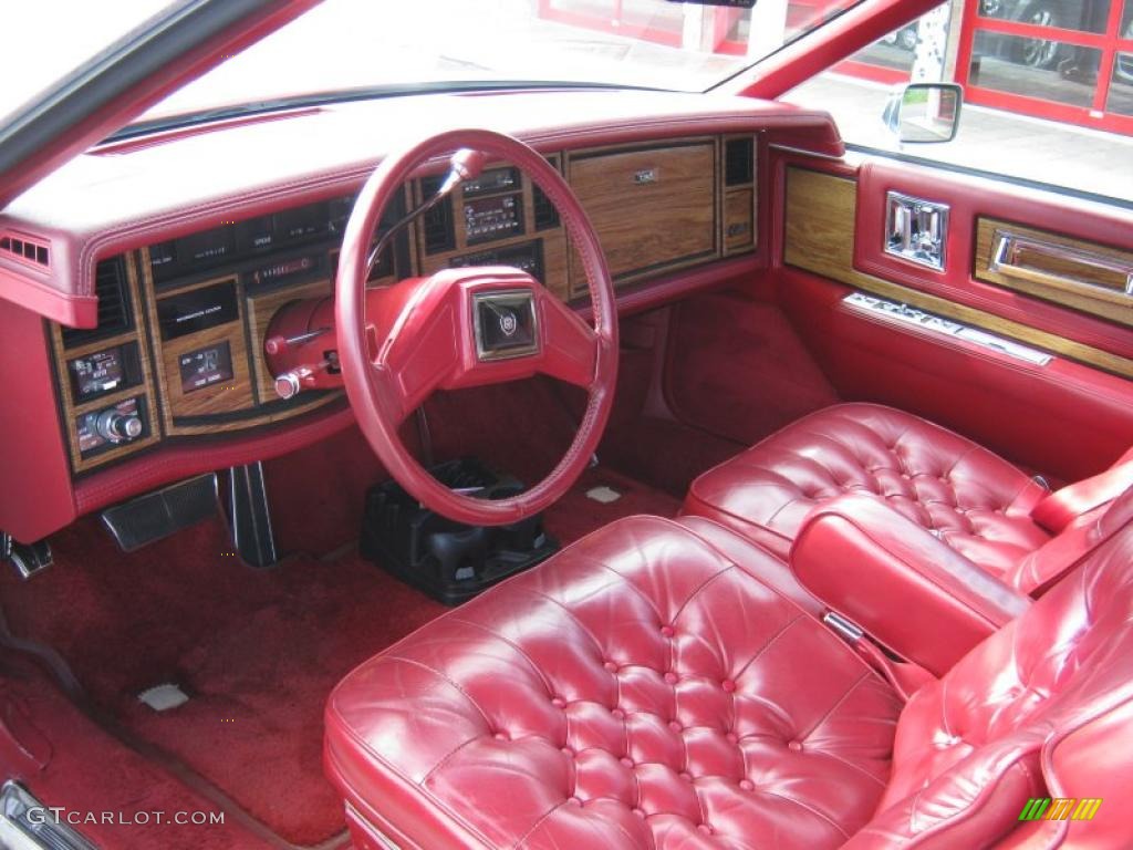 1985 Eldorado Biarritz Convertible - White / Carmine Red photo #5