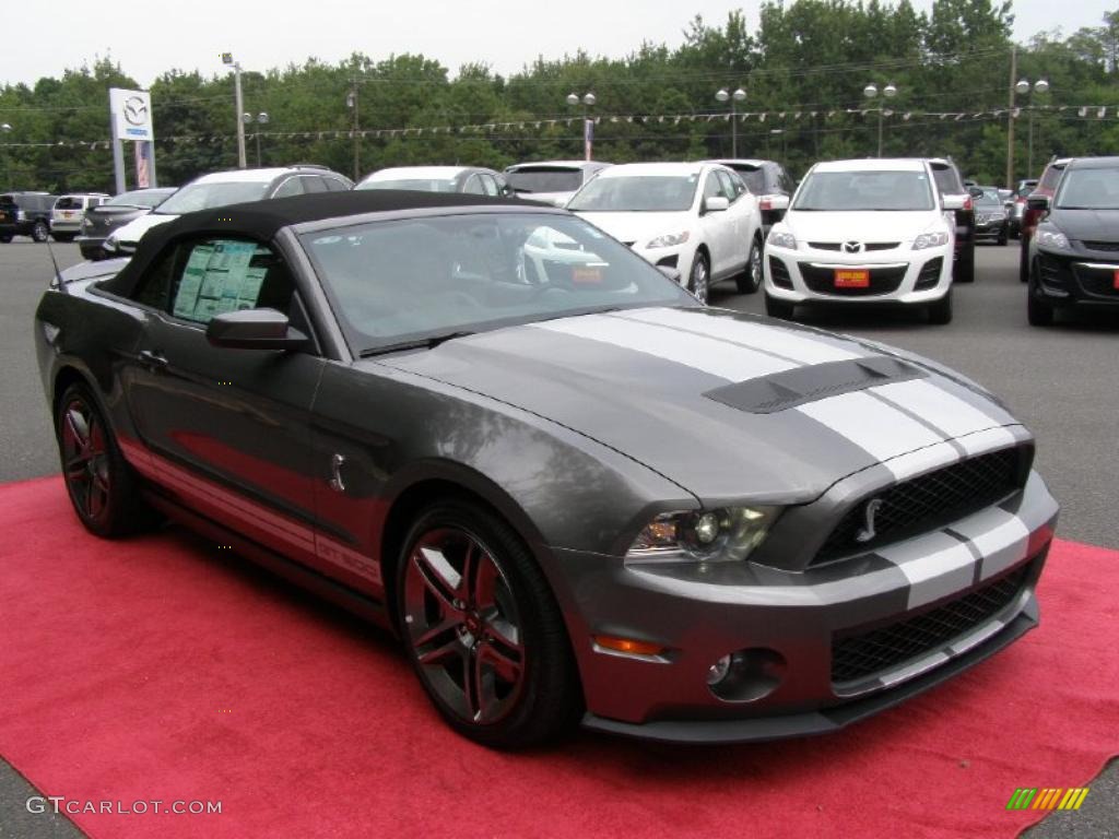 2011 Mustang Shelby GT500 Convertible - Sterling Gray Metallic / Charcoal Black/White photo #7