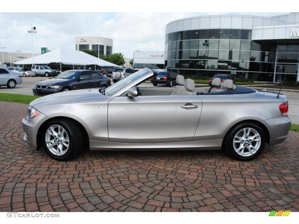 2009 1 Series 128i Convertible - Cashmere Silver Metallic / Taupe photo #2