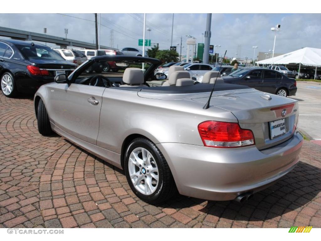 2009 1 Series 128i Convertible - Cashmere Silver Metallic / Taupe photo #3