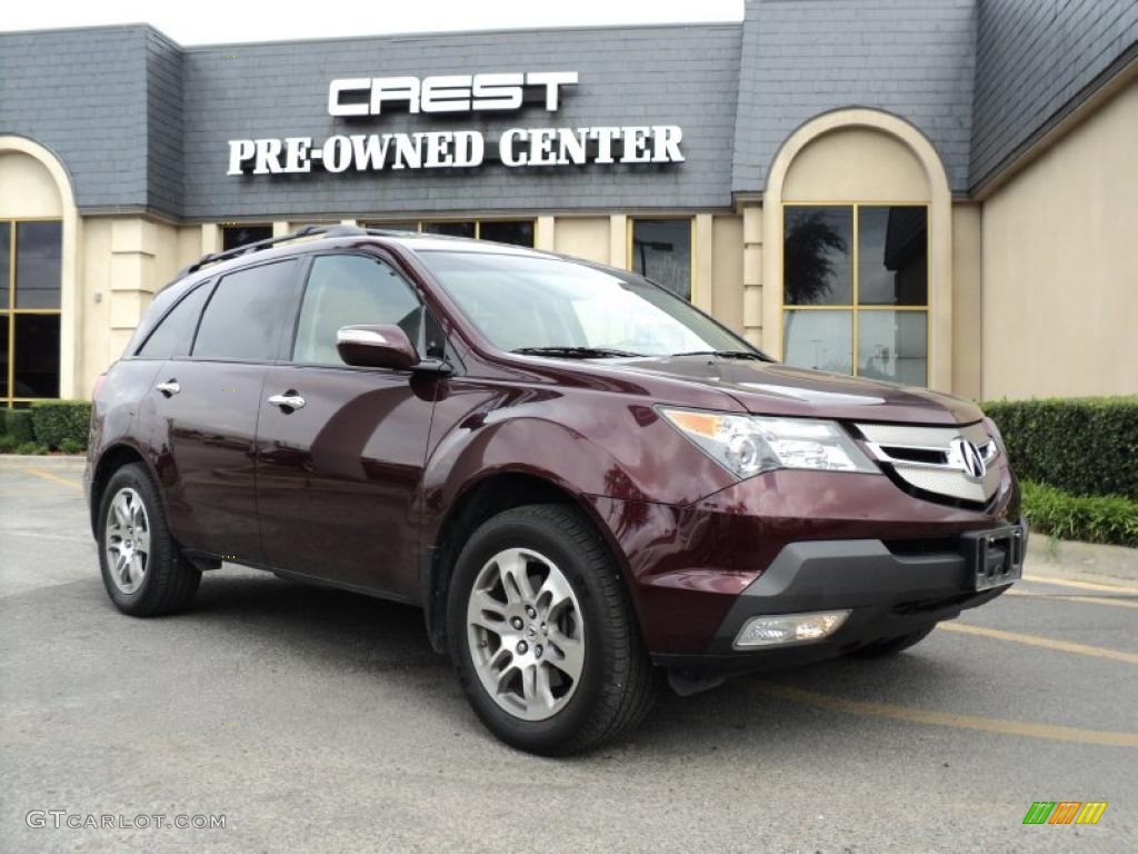 2007 MDX Technology - Dark Cherry Red Pearl / Taupe photo #1