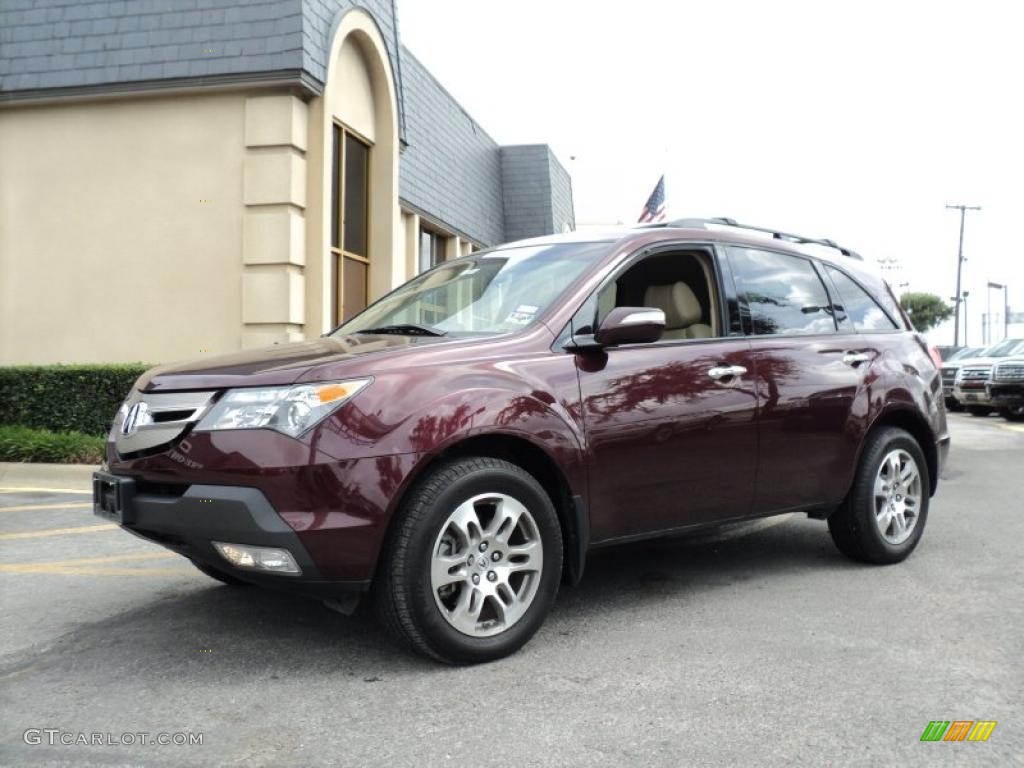 2007 MDX Technology - Dark Cherry Red Pearl / Taupe photo #3