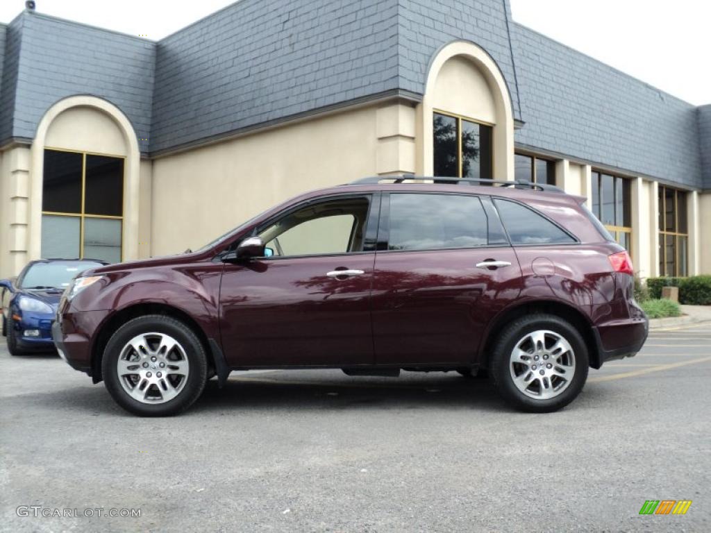 2007 MDX Technology - Dark Cherry Red Pearl / Taupe photo #4