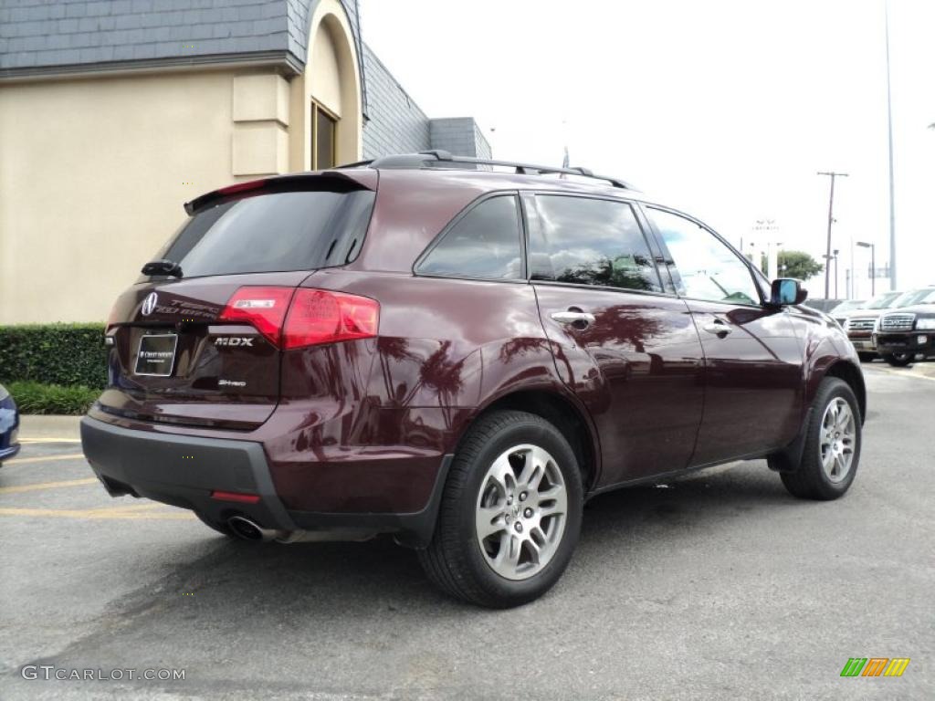 2007 MDX Technology - Dark Cherry Red Pearl / Taupe photo #6