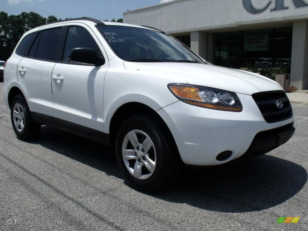 2009 Santa Fe GLS 4WD - Powder White Pearl / Gray photo #2