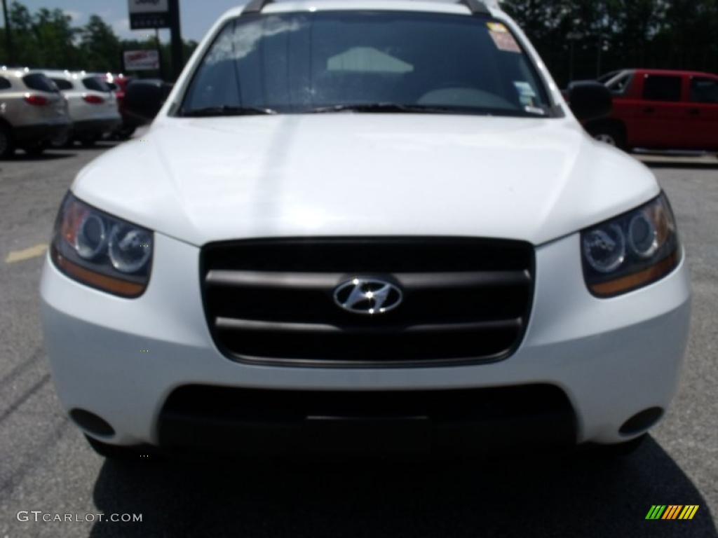 2009 Santa Fe GLS 4WD - Powder White Pearl / Gray photo #3