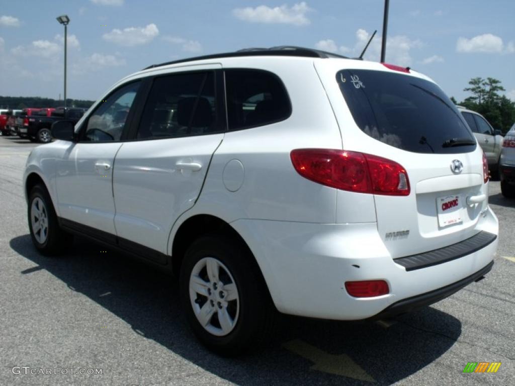 2009 Santa Fe GLS 4WD - Powder White Pearl / Gray photo #6