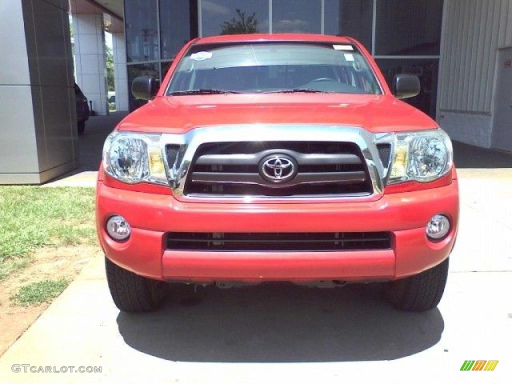 2006 Tacoma V6 PreRunner Double Cab - Radiant Red / Taupe photo #2
