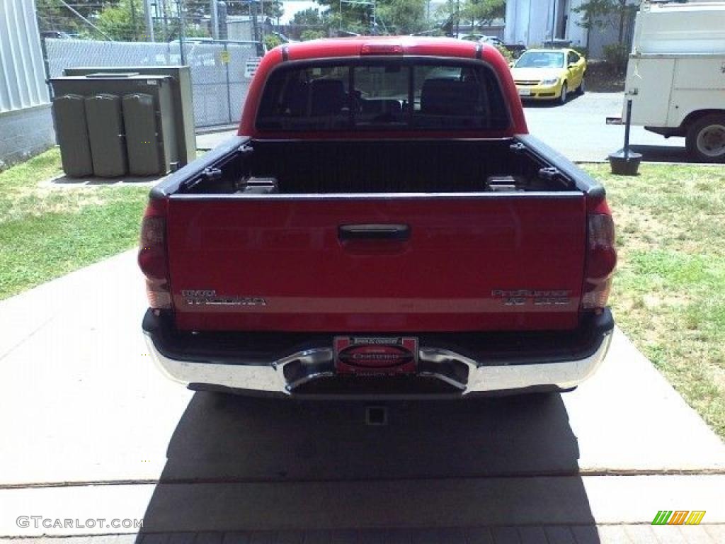 2006 Tacoma V6 PreRunner Double Cab - Radiant Red / Taupe photo #4