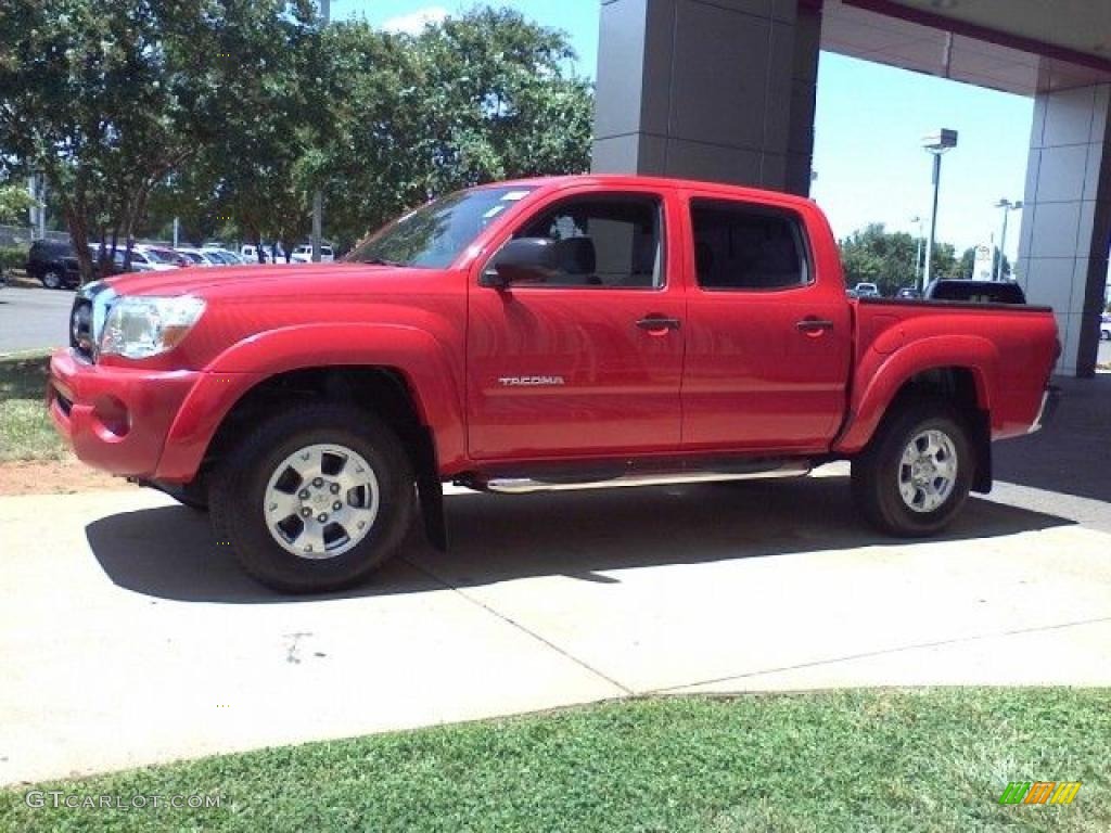 2006 Tacoma V6 PreRunner Double Cab - Radiant Red / Taupe photo #18