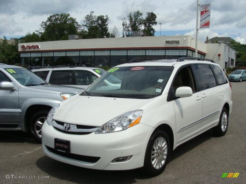 2007 Sienna XLE Limited AWD - Arctic Frost Pearl White / Taupe photo #1