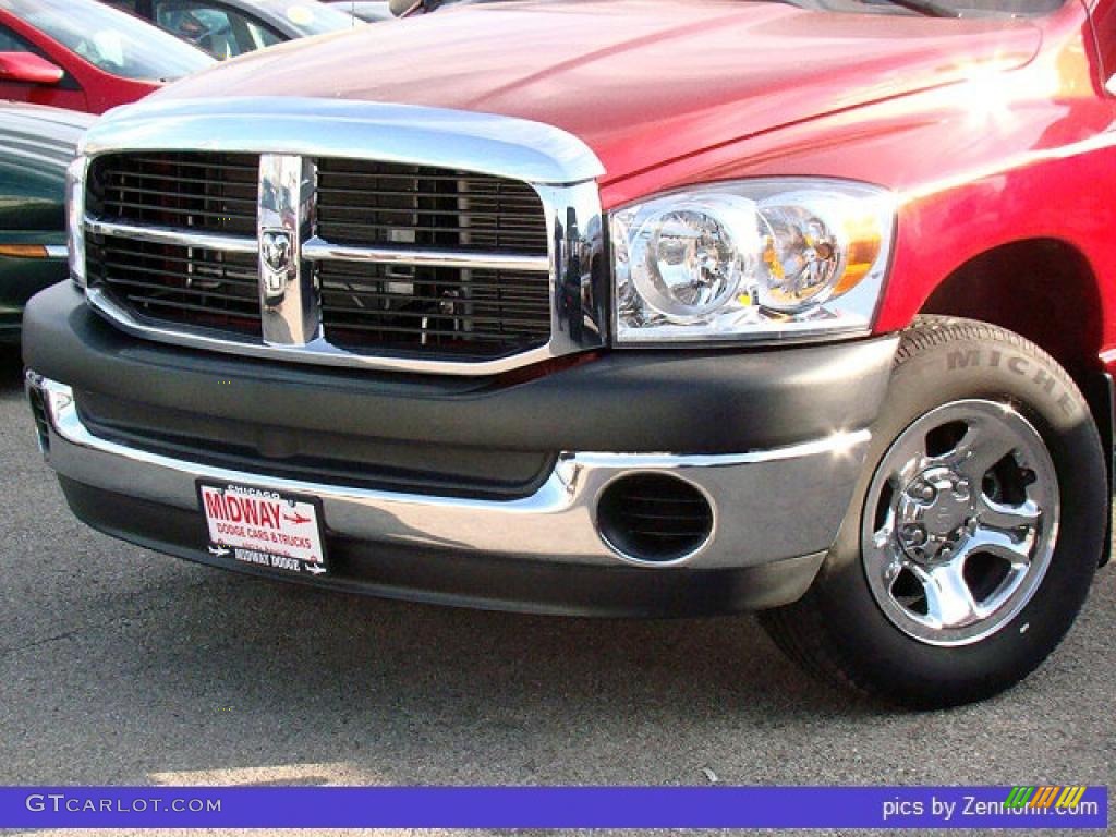 2008 Ram 1500 SXT Quad Cab - Inferno Red Crystal Pearl / Medium Slate Gray photo #7