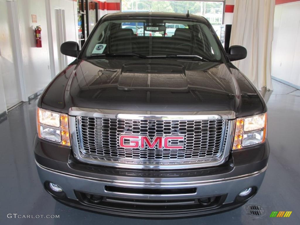 2010 Sierra 1500 SLE Crew Cab 4x4 - Storm Gray Metallic / Ebony photo #2