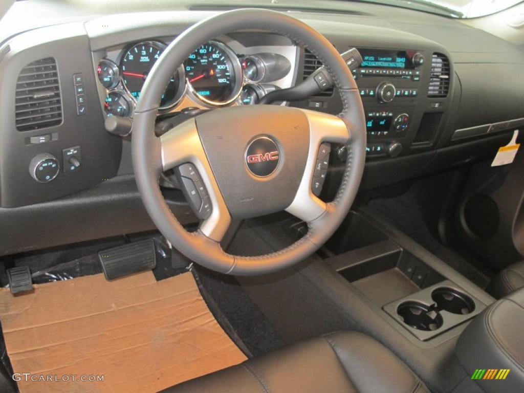 2010 Sierra 1500 SLE Crew Cab 4x4 - Storm Gray Metallic / Ebony photo #5