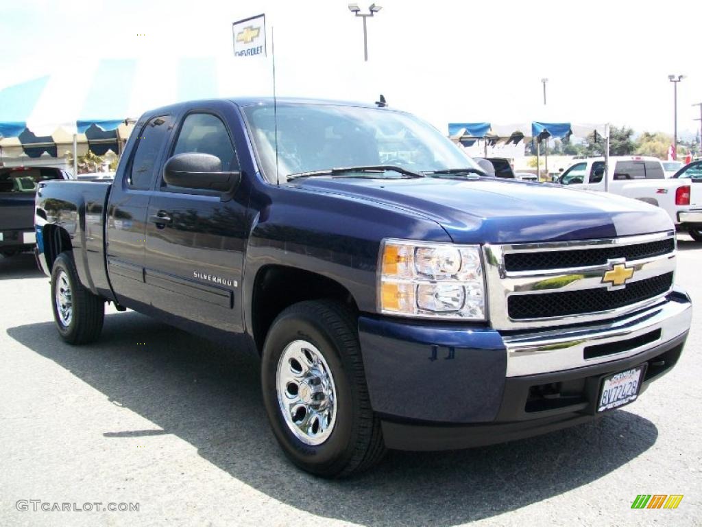 2009 Silverado 1500 LT Extended Cab 4x4 - Imperial Blue Metallic / Ebony photo #9