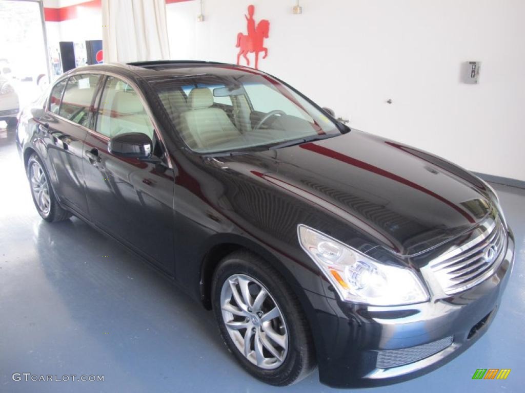 2007 G 35 Sedan - Black Obsidian / Wheat Beige photo #1