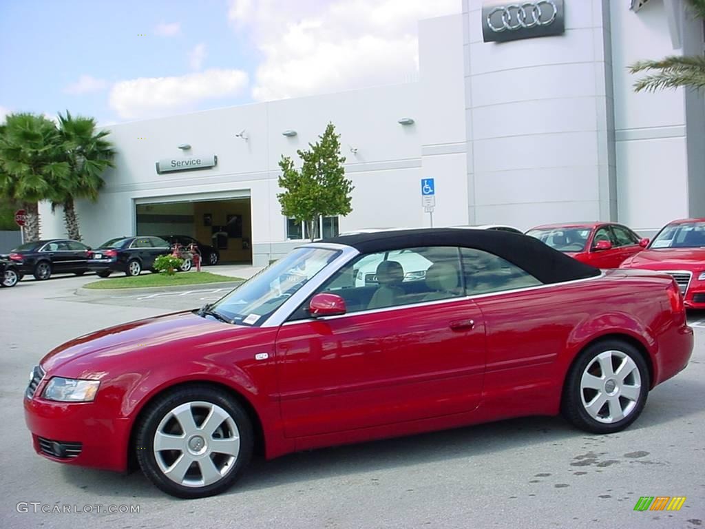 2006 A4 1.8T Cabriolet - Amulet Red / Beige photo #2