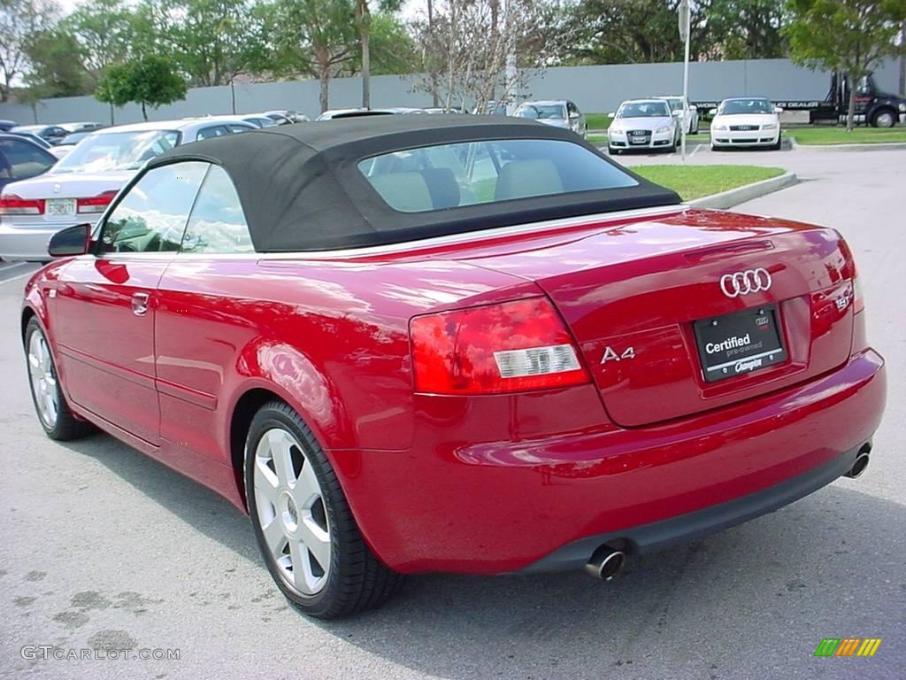 2006 A4 1.8T Cabriolet - Amulet Red / Beige photo #3