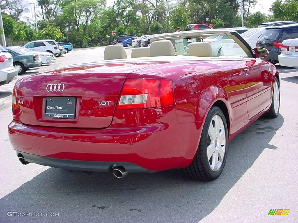 2006 A4 1.8T Cabriolet - Amulet Red / Beige photo #5