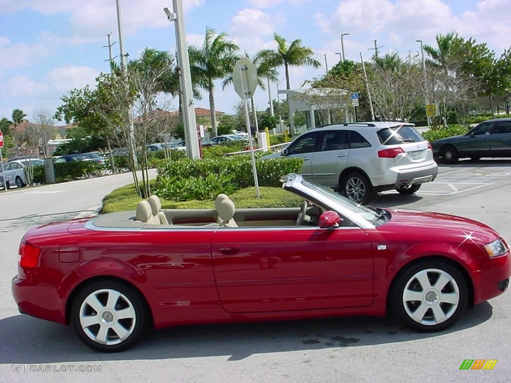 2006 A4 1.8T Cabriolet - Amulet Red / Beige photo #6