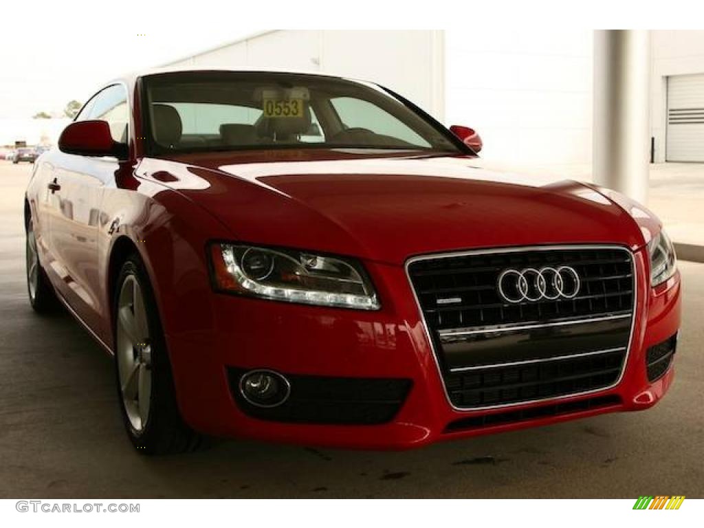 2008 A5 3.2 quattro Coupe - Misano Red Pearl Effect / Linen Beige photo #2