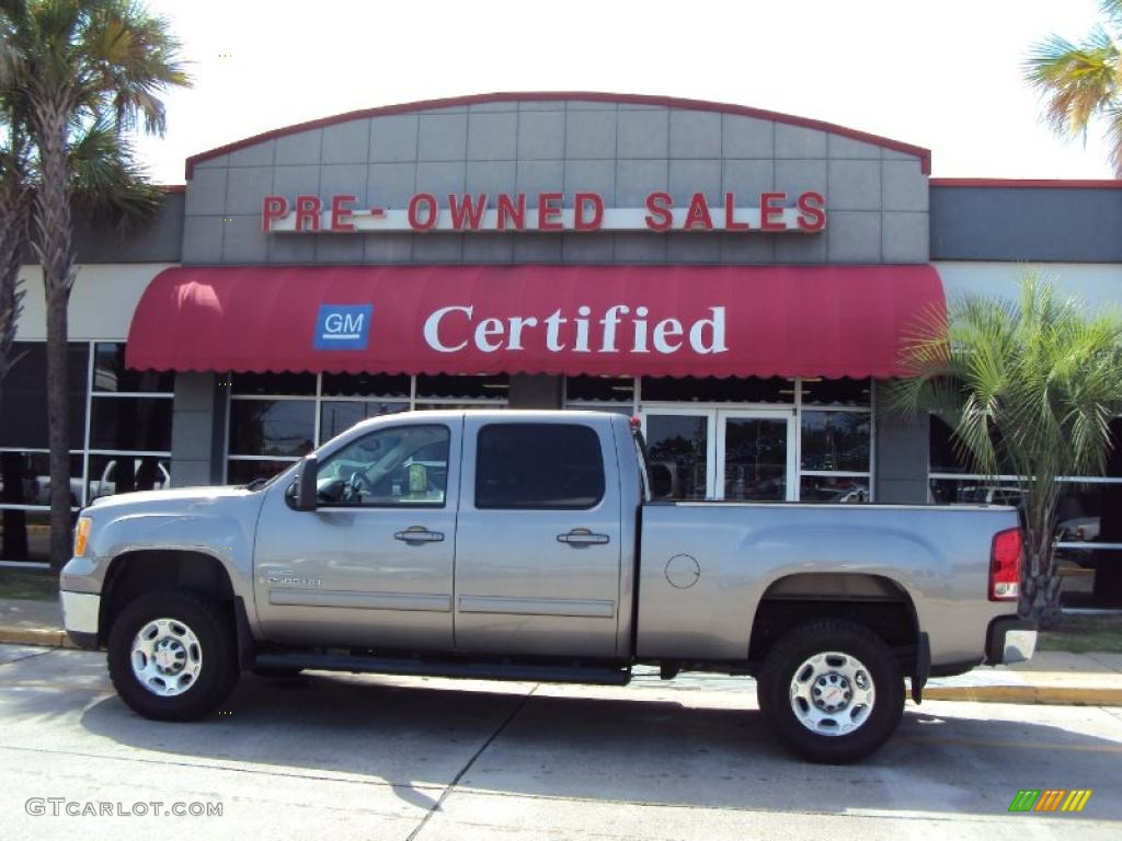 2008 Sierra 2500HD SLT Crew Cab 4x4 - Steel Gray Metallic / Dark Titanium/Light Titanium photo #1