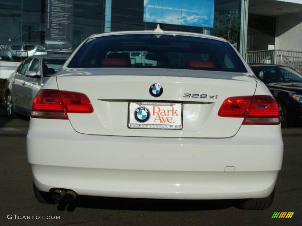 2007 3 Series 328xi Coupe - Alpine White / Coral Red/Black photo #7