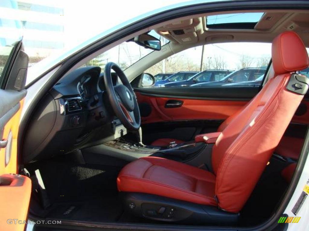 2007 3 Series 328xi Coupe - Alpine White / Coral Red/Black photo #10