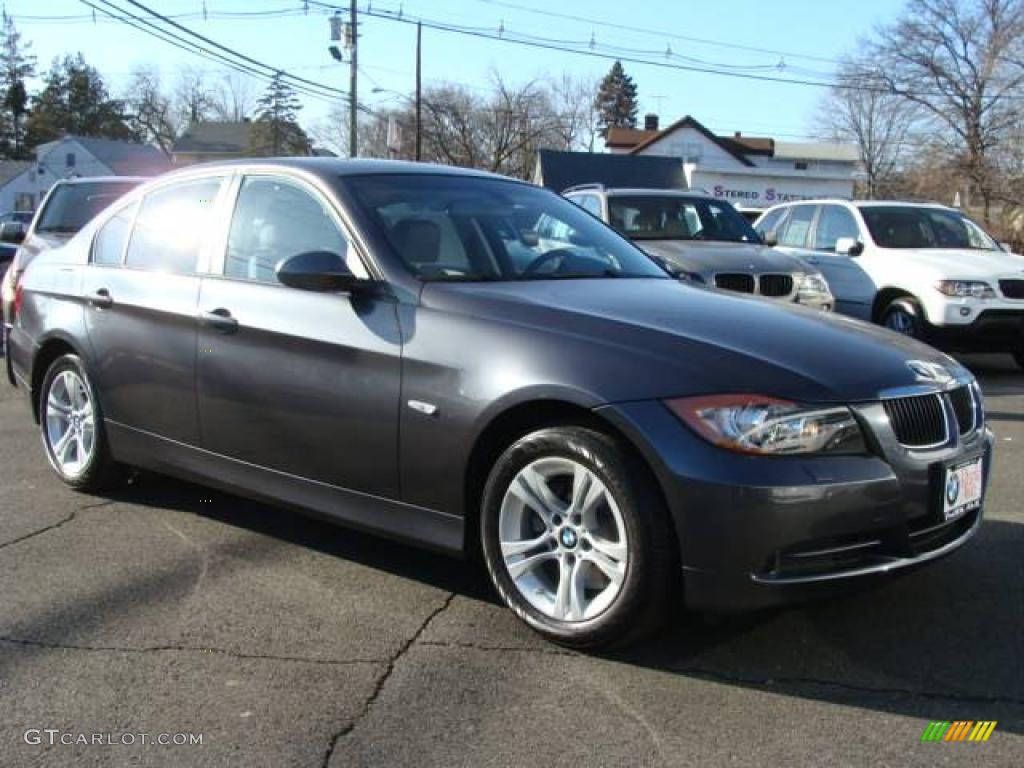 2008 3 Series 328xi Sedan - Sparkling Graphite Metallic / Black photo #2