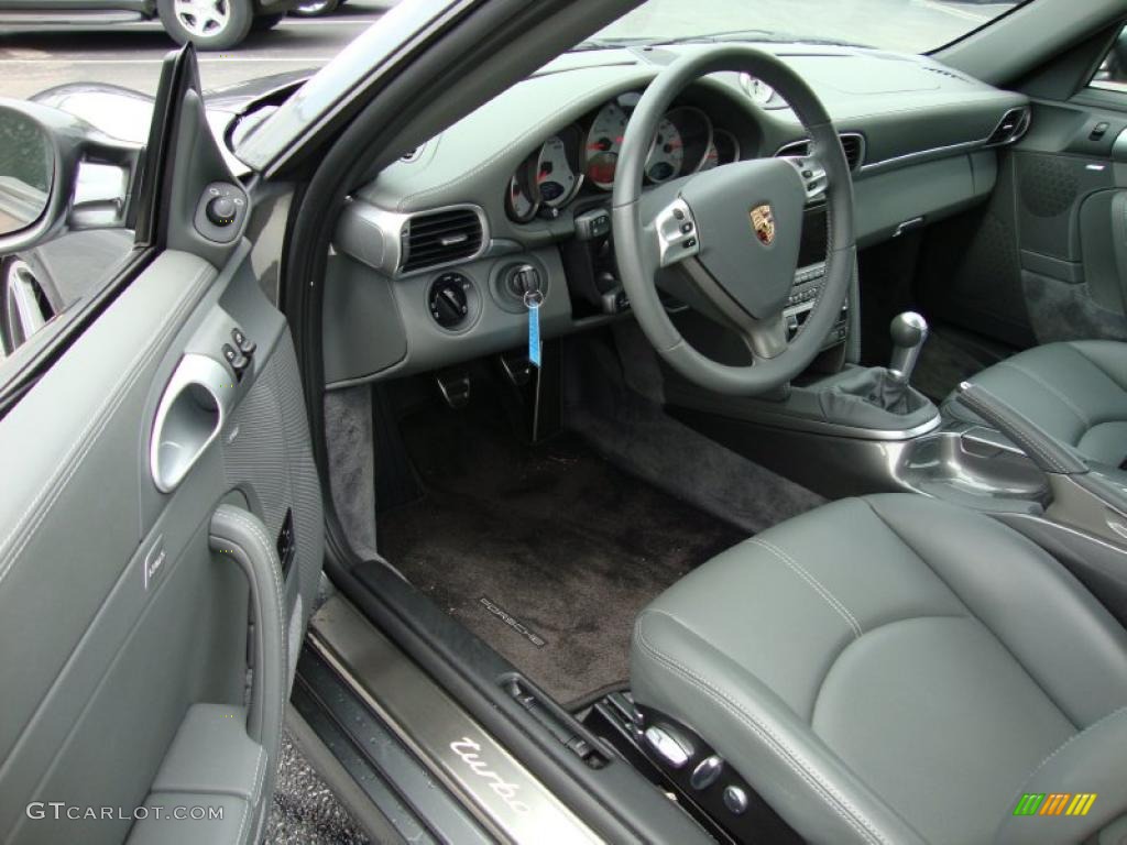 2007 911 Turbo Coupe - Meteor Grey Metallic / Black photo #13