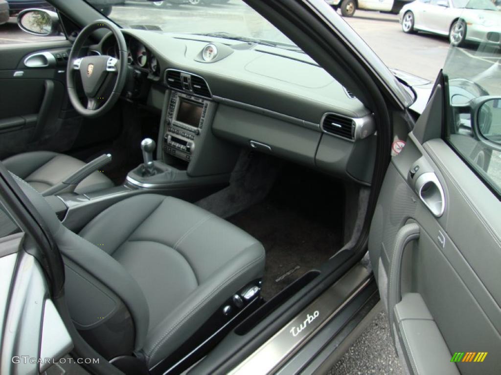 2007 911 Turbo Coupe - Meteor Grey Metallic / Black photo #16