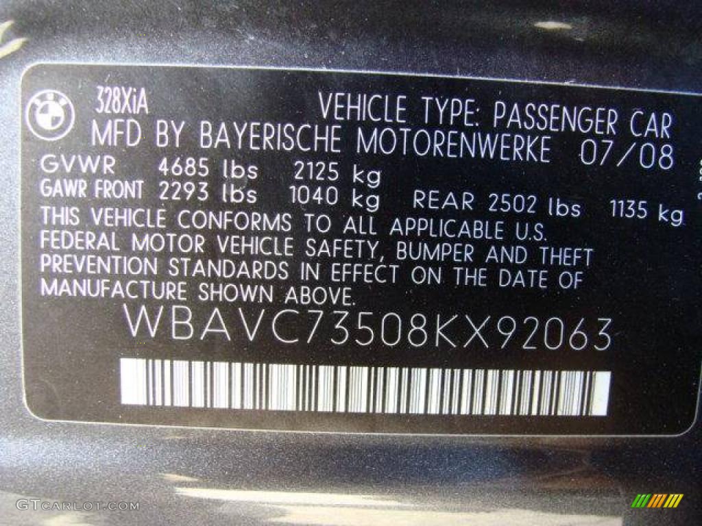 2008 3 Series 328xi Sedan - Sparkling Graphite Metallic / Black photo #26