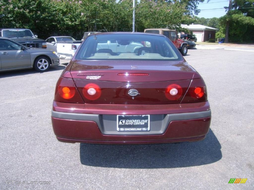2002 Impala LS - Dark Carmine Red Metallic / Medium Gray photo #4