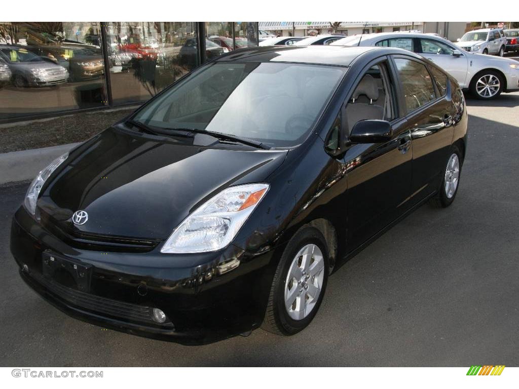 2004 Prius Hybrid - Black / Burgundy/Gray photo #1
