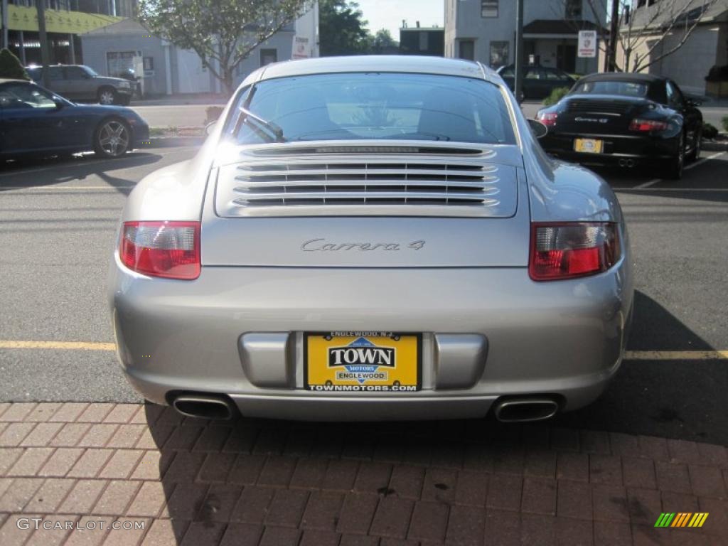 2008 911 Carrera 4 Coupe - Arctic Silver Metallic / Black photo #5