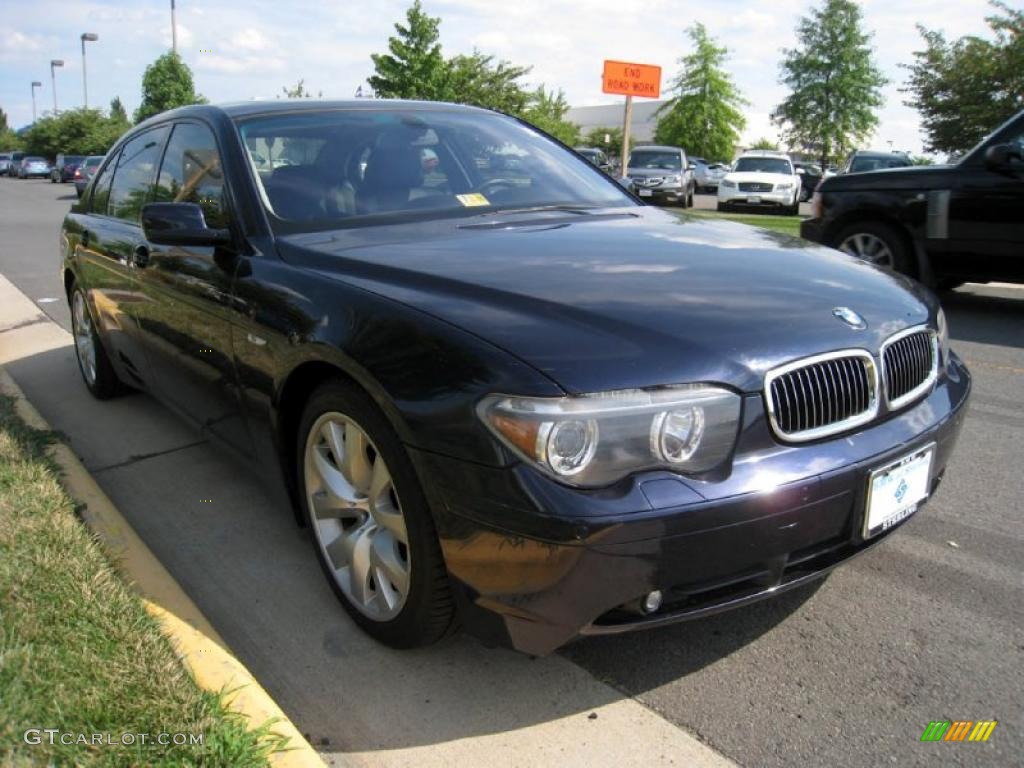 2003 7 Series 745Li Sedan - Orient Blue Metallic / Black/Black photo #8