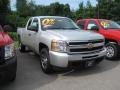 2010 Sheer Silver Metallic Chevrolet Silverado 1500 LS Extended Cab 4x4  photo #3