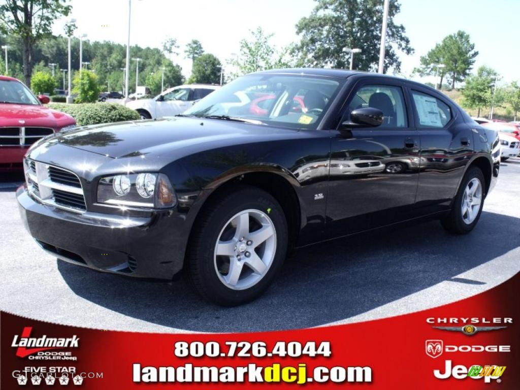 2010 Charger 3.5L - Brilliant Black Crystal Pearl / Dark Slate Gray/Light Slate Gray photo #1