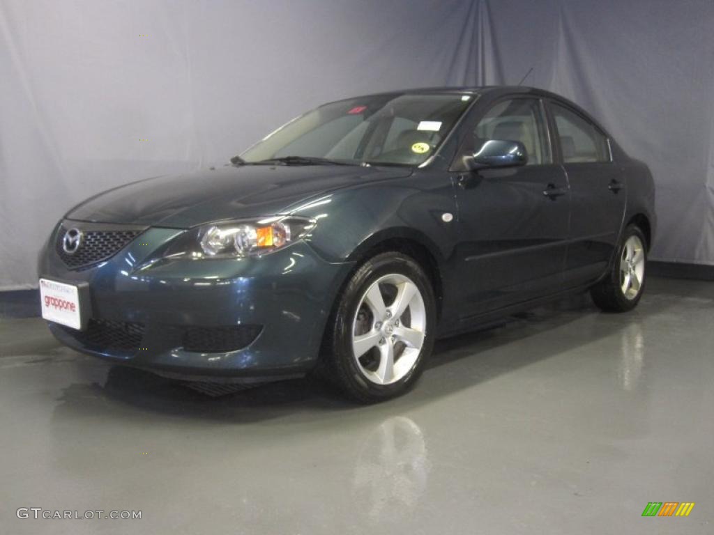 2006 MAZDA3 i Sedan - Nordic Green Mica / Beige photo #1