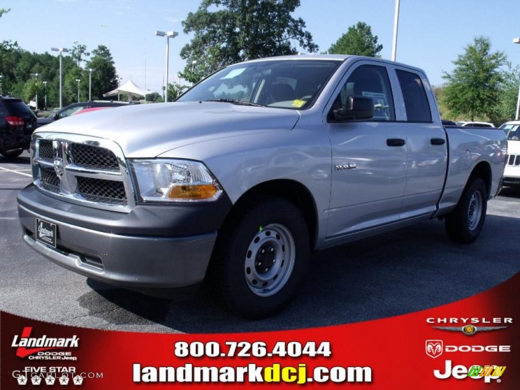 2010 Ram 1500 ST Quad Cab - Bright Silver Metallic / Dark Slate/Medium Graystone photo #1