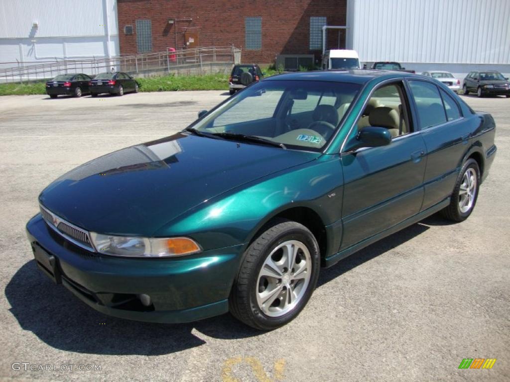 2001 Galant LS V6 - Sherwood Green Pearl / Tan photo #2
