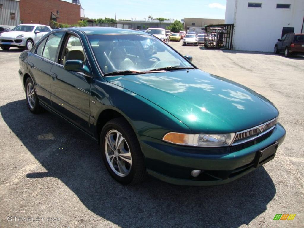 2001 Galant LS V6 - Sherwood Green Pearl / Tan photo #4