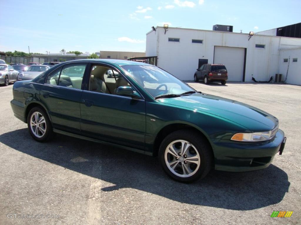 2001 Galant LS V6 - Sherwood Green Pearl / Tan photo #6